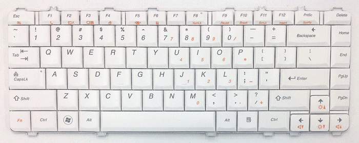 IBM Lenovo Y450 Laptop Keyboard Keys Replacement (WHITE)