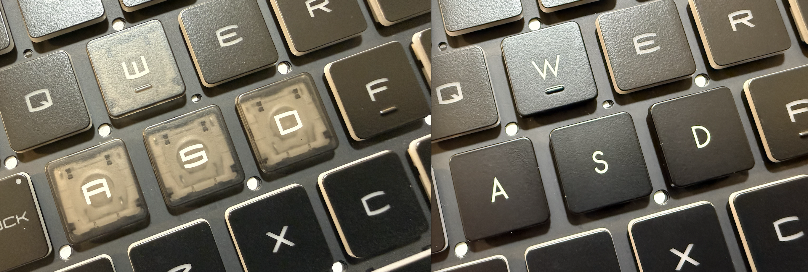 Black WASD Key replacements for MSI Katana